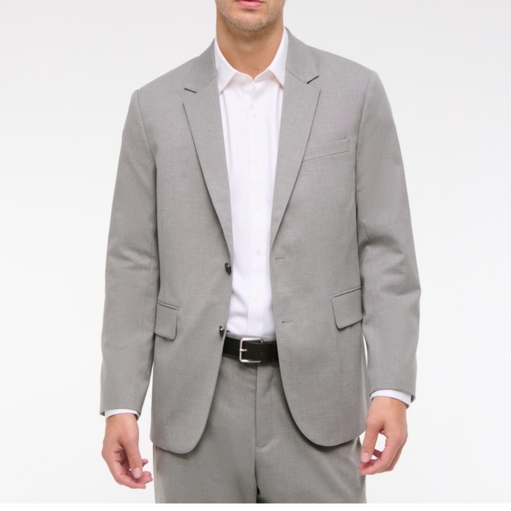 Men's Abercrombie A&F Collins Classic Blazer (Gray) - Picture 2 of 11